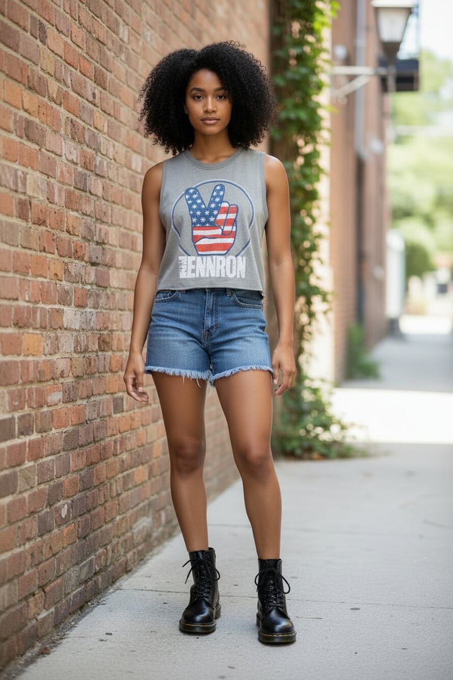John Lennon cropped t-shirt